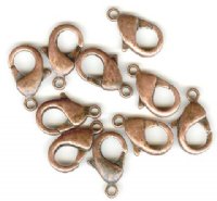 10 22mm Antique Copper Lobster Claw Clasps